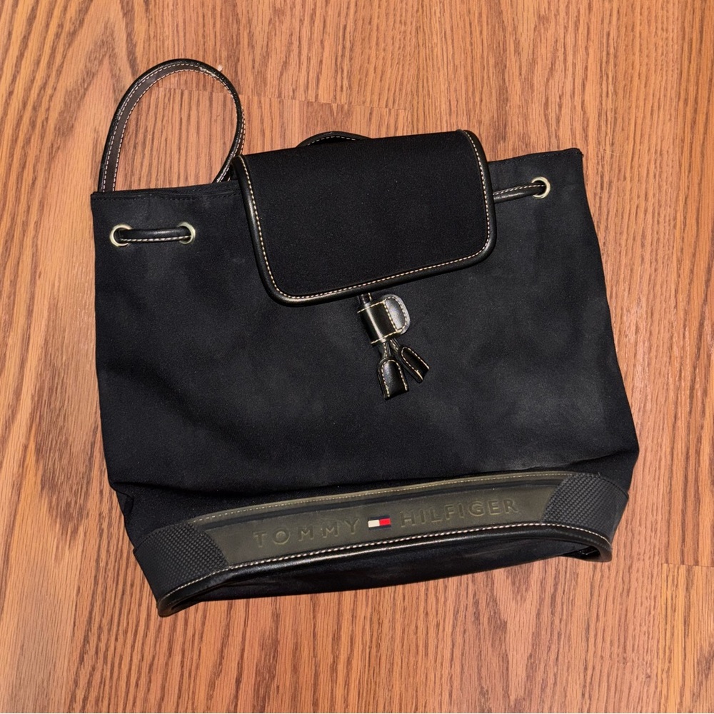 90s vintage black Tommy Hilfiger mini backpack